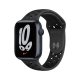 Apple Watch Nike Series 7 GPS 45mm Mitternacht Aluminiumgehäuse mit Nike Sport-Armband Anthrazit Schwarz
