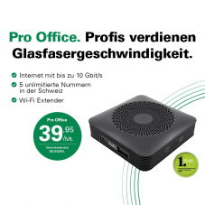 B2B - Salt Pro Office: 10Gbit/s, 5x Festnetz-Nummern, unlimitierte Telefonie in die Schweiz, inkl. Extender, lebenslanger Rabatt