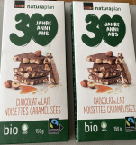Gratis zum Einkauf im coop,  2 x 150g Naturplan Bio Suisse Fairtrade Schokolade