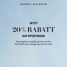 20% auf Sportmode bei H&M
