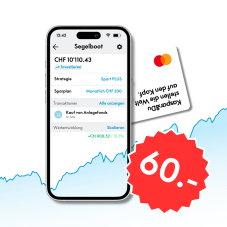 Exklusiv - 1 Jahr gebührenfrei anlegen + CHF 60.- Startbonus mit Kaspar& Sparplan / Anlage-App inkl. gratis Mastercard