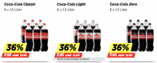 Coca Cola 36% günstiger bei Denner