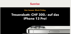 BESTPREIS - 300.- Rabatt aufs iPhone 13 Pro für Sunrisekunden