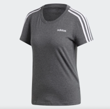 Adidas Essentials 3-Streifen Damen T-Shirt in dunkelgrau