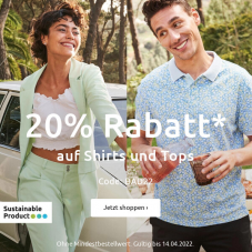 Nur heute: 20% Rabatt auf Shirts & Tops bei Bonprix