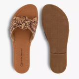 Bis zu 50% im Dosenbach Sale z.B. Sommer Pantolette mit Snake-Print in creme oder gelb für CHF 9.95