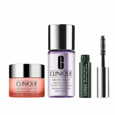 Douglas: Clinique Set mit Augencreme, Mascara, Make Up Entferner und Kosmetiktäschchen für CHF 31.90