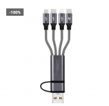 8in1-Lade- & Datenkabel USB-C/A zu USB-C/Micro-USB/Lightning, 30 cm, 3A