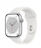 Nur heute: Apple Watch Series 8 GPS, 45 mm Aluminiumgehäuse Silber mit Sportarmband Weiß bei fnac