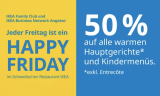 IKEA Happy Friday:  jeden Freitag 50% auf alle warmen Hauptgerichte!
