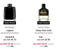 25% Rabatt bei Notino auf ausgewählte Artikel! Z.B. auf Jimmy Choo oder Montblanc
