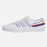 Adidas Sneaker “Delpala” in weiss mit blauen Streifen für CHF 26.55 (viele Grössen von 36 bis 46 verfügbar)
