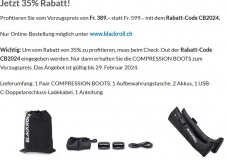 Jetzt 35% Rabatt! Auf Recoveryboots von Blackroll von Fr. 389.– statt Fr. 599.–
