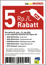 [lokal] 5 Rp./L Rabatt Migrol Winterthur
