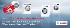 100.- nettoshop.ch Gutschein beim Kauf auf ausgewählte Waschmaschinen und Tumbler