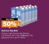 * Ab jetzt gültig! * 50% Kult Ice Tea Brik 10x1L NUR 3,75FR