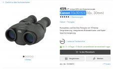 Neue Bestpreise 20% auf Canon Feldstecher mit Bild-Stabilisation bei Galaxus