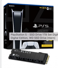 PlayStation 5 / PS5 - SSD Drive 1TB Set Digital (PS5 Digital Edition, WD SSD Drive intern)
