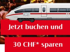 CHF 30 Rabatt für die Bahnreise nach Deutschland