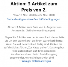 Aktion bei Amazon: 3 Artikel zum Preis von 2.
