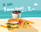 McDonalds Sommerhits – Heute: Menu Small für 7.- CHF