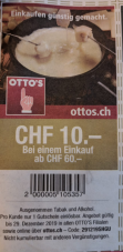 Neuer Otto’s CHF 10.- Gutschein bei einem Einkauf ab 60.-