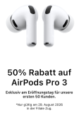 Apple AirPods Pro 3 für CHF 109.50 bei DQ Solutions zur Neueröffnung in Zug am 29.8. (lokal)