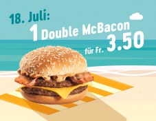McDonalds Sommerhits – Heute: Double McBacon zum best price von 3.50 CHF