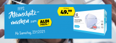 50x FFP2 Atemschutzmasken für 49.99 CHF ab morgen Samstag bei Aldi