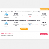 434 CHF für Flüge von Zürich nach Panama – Ende Mai
