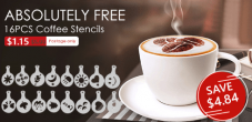 Kaffee Schablonenset zur Verzierung von Milchschaum bei Zapals im Freedeal
