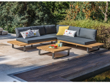 Gartenlounge NAXOS aus Massivholz bei Conforama inkl. Lieferung (vergleichbare Lounges über 1200 Franken)