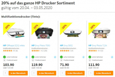 20% auf alle HP Drucker bei Fust