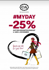 Ankündigung: 25% auf alles bei C&A am 2. und 3. November
