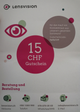 15 Fr. Rabatt auf Kontaktlinsen bei lensvision.ch