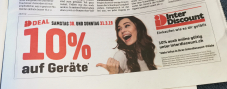 Ankündigung: 10% auf Geräte bei Interdiscount