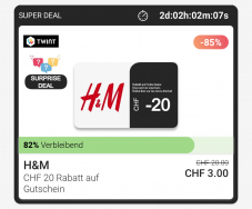 Twint - H&M Gutschein mit 17% Rabatt