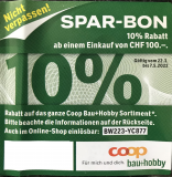 Coop Bau + Hobby: 10% Rabatt ab Mindestbestellwert 100 Franken