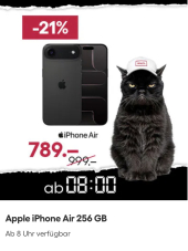 Apple iPhone Air 256 GB zum Bestpreis, ab 8 Uhr bei Brack