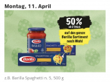 [Ankündigung 11.04.2022] 50 % Rabatt auf das gesamte Barilla-Sortiment nach Wahl ab 2 Stück bei Coop
