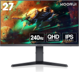 KOORUI 27 Zoll Gaming Monitor (27″, IPS, QHD, 240 Hz, 1 ms, 3000:1, HDR 400)