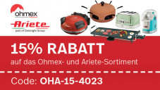 nettoshop Gutschein für 15% Rabatt auf das Ohmex & Ariete Sortiment