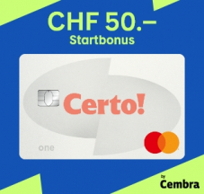 Gratis-Kreditkarte mit CHF 50 Startbonus