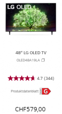 LG OLED 48″ TV für 579.-!