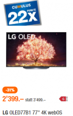 LG OLED 77B1 für 1’871.-