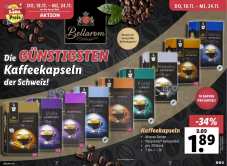 Vorankündigung: Kaffeekapseln bei Lidl vom 18.11. – 24.11. für 10 Rappen pro Stück
