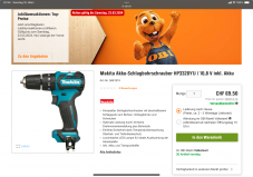 Obi - Makita Akku-Schlagbohrschrauber HP332DY1J / 10,8 V inkl. Akku