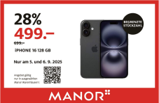 Apple iPhone 16 128GB Schwarz zum Weltbestpreis (Abholung)