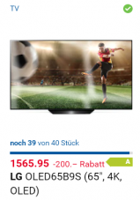 OLED65B9S für 1399.- bei digitec
