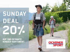 Sunday Deal: 20% auf gesamtes Kinder-Sortiment bei Ochsner Sport + 20.- Rabatt ab 99.90 für Neukunden